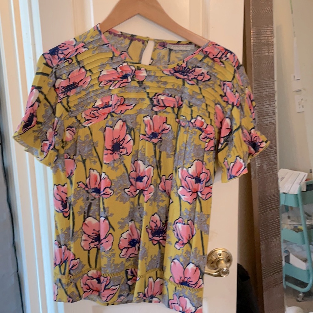ANTHROPLOGIE POPPY FLORAL BLOUSE